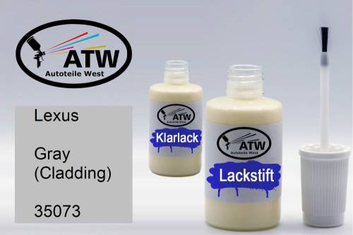 Lexus, Gray (Cladding), 35073: 20ml Lackstift + 20ml Klarlack - Set, von ATW Autoteile West.